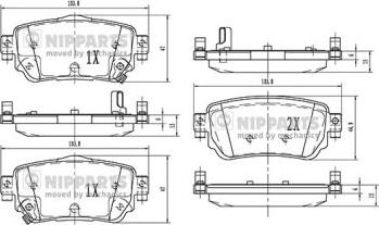 Nipparts N3611060 - Тормозные колодки, дисковые, комплект autospares.lv