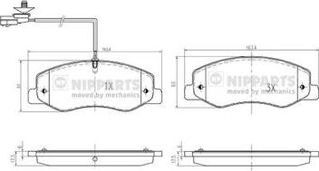 Nipparts N3611061 - Тормозные колодки, дисковые, комплект autospares.lv