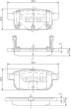 Nipparts N3618002 - Тормозные колодки, дисковые, комплект autospares.lv