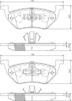 Nipparts N3613025 - Тормозные колодки, дисковые, комплект autospares.lv