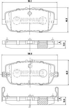 Nipparts N3613021 - Тормозные колодки, дисковые, комплект autospares.lv