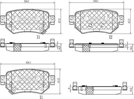 Nipparts N3613028 - Тормозные колодки, дисковые, комплект autospares.lv