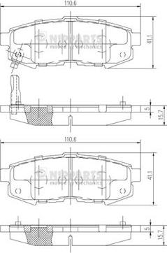 Nipparts N3613023 - Тормозные колодки, дисковые, комплект autospares.lv