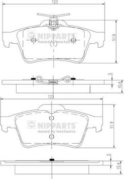 Nipparts N3613022 - Тормозные колодки, дисковые, комплект autospares.lv