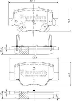 Nipparts N3612040 - Тормозные колодки, дисковые, комплект autospares.lv