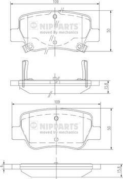 Nipparts N3612042 - Тормозные колодки, дисковые, комплект autospares.lv