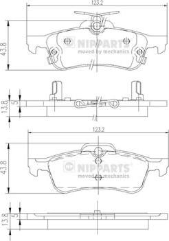 Nipparts N3612036 - Тормозные колодки, дисковые, комплект autospares.lv