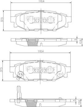 Nipparts N3617004 - Тормозные колодки, дисковые, комплект autospares.lv