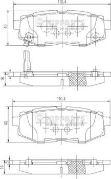 Nipparts N3617006 - Тормозные колодки, дисковые, комплект autospares.lv