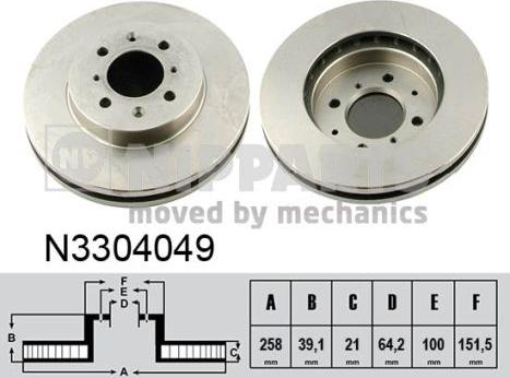 Nipparts N3304049 - Тормозной диск autospares.lv