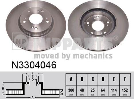 Nipparts N3304046 - Тормозной диск autospares.lv