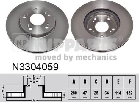 Nipparts N3304059 - Тормозной диск autospares.lv