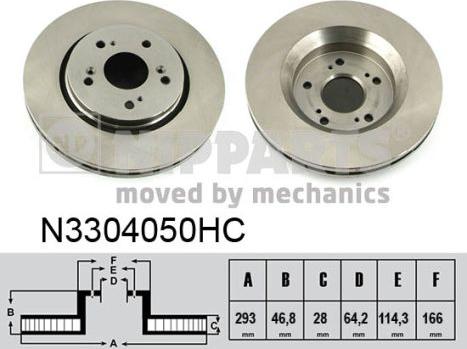 Nipparts N3304050HC - Тормозной диск autospares.lv