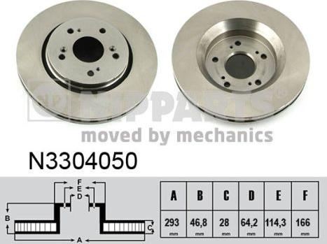 Nipparts N3304050 - Тормозной диск autospares.lv