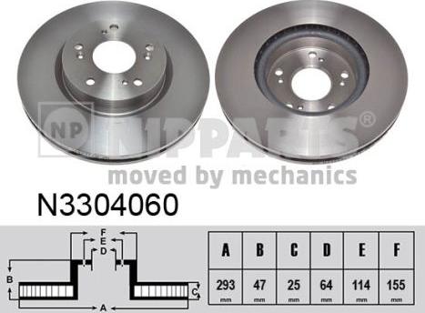 Nipparts N3304060 - Тормозной диск autospares.lv