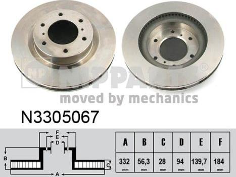 Nipparts N3305067 - Тормозной диск autospares.lv