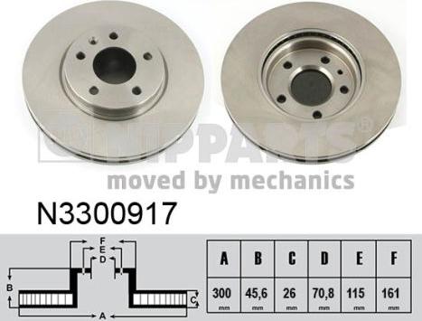 Nipparts N3300917 - Тормозной диск autospares.lv