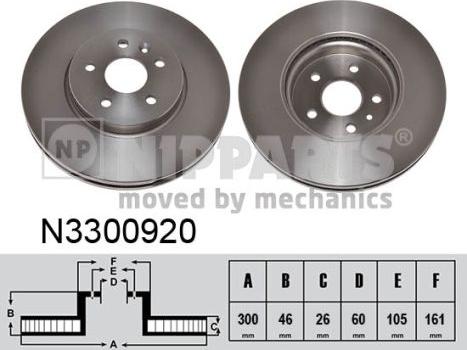 Nipparts N3300920 - Тормозной диск autospares.lv