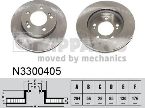 Nipparts N3300405 - Тормозной диск autospares.lv