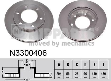 Nipparts N3300406 - Тормозной диск autospares.lv