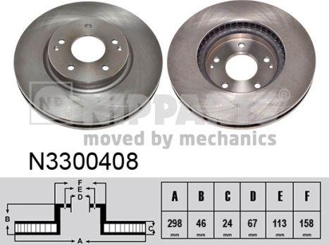 Nipparts N3300408 - Тормозной диск autospares.lv