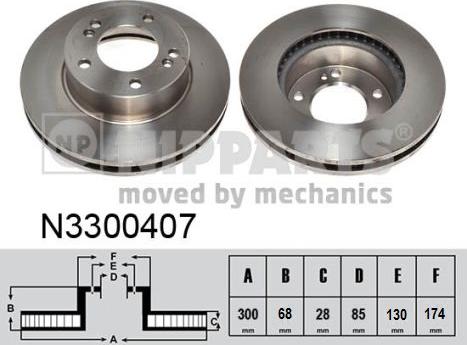 Nipparts N3300407 - Тормозной диск autospares.lv