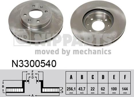 Nipparts N3300540 - Тормозной диск autospares.lv