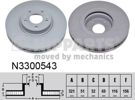 Nipparts N3300543 - Тормозной диск autospares.lv