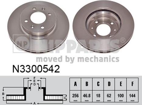 Nipparts N3300542 - Тормозной диск autospares.lv