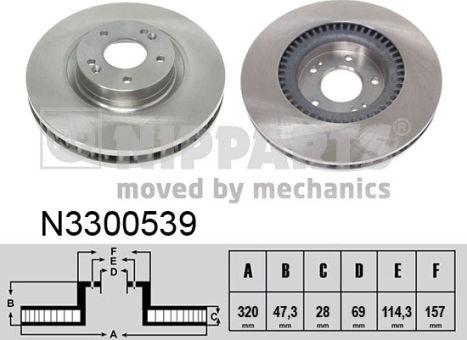 Nipparts N3300539 - Тормозной диск autospares.lv