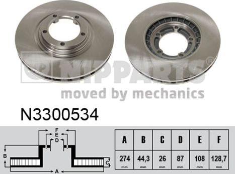 Nipparts N3300534 - Тормозной диск autospares.lv