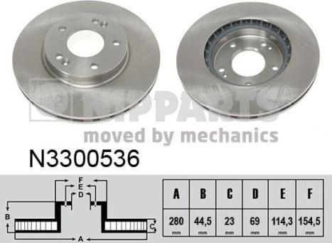 Nipparts N3300536 - Тормозной диск autospares.lv