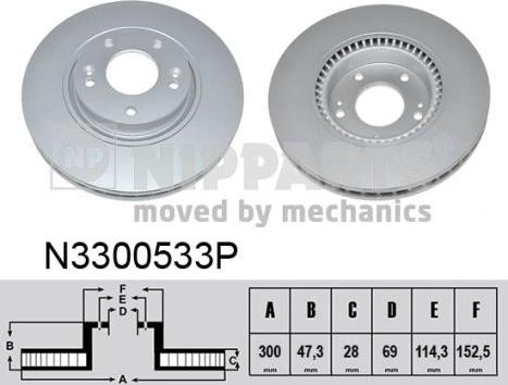 Nipparts N3300533P - Тормозной диск autospares.lv