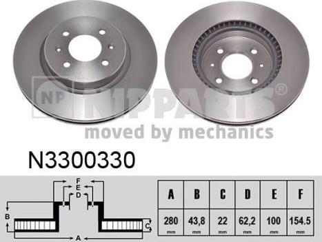 Nipparts N3300330 - Тормозной диск autospares.lv