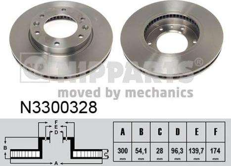 Nipparts N3300328 - Тормозной диск autospares.lv