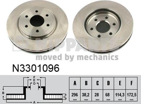 Nipparts N3301096 - Тормозной диск autospares.lv