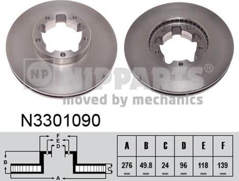 Nipparts N3301090 - Тормозной диск autospares.lv