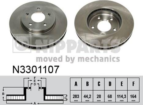 Nipparts N3301107 - Тормозной диск autospares.lv