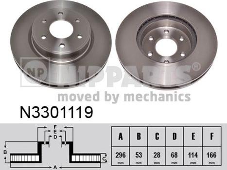 Nipparts N3301119 - Тормозной диск autospares.lv