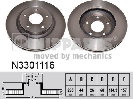 Nipparts N3301116 - Тормозной диск autospares.lv