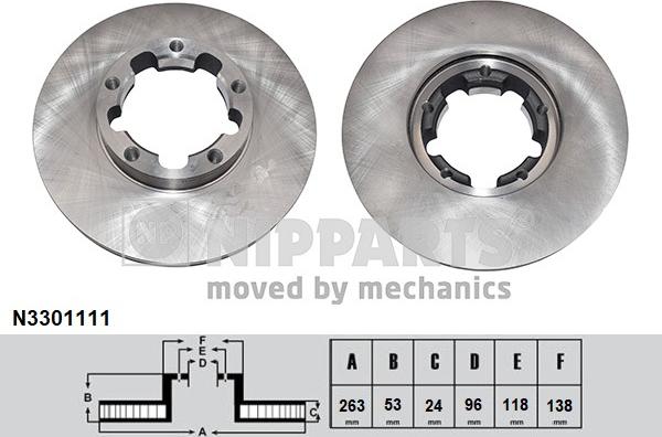 Nipparts N3301111 - Тормозной диск autospares.lv