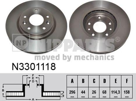 Nipparts N3301118 - Тормозной диск autospares.lv