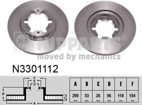 Nipparts N3301112 - Тормозной диск autospares.lv