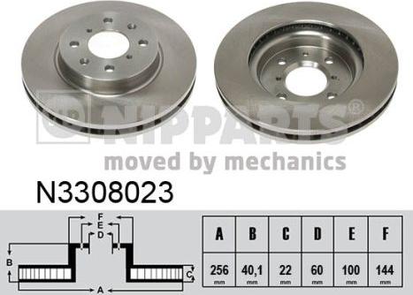 Nipparts N3308023 - Тормозной диск autospares.lv