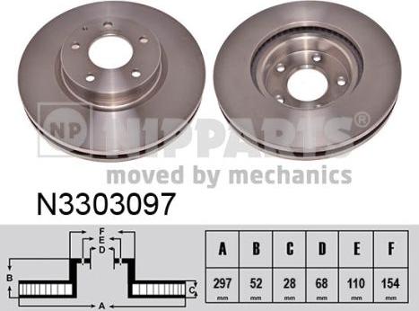 Nipparts N3303097 - Тормозной диск autospares.lv