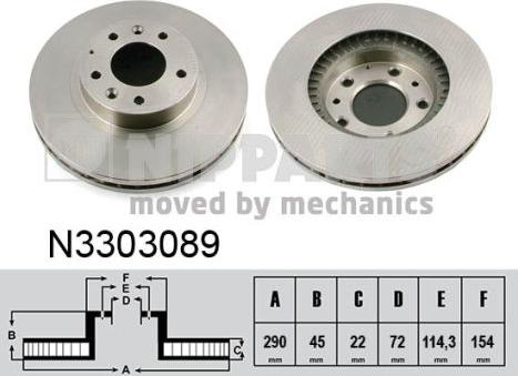 Nipparts N3303089 - Тормозной диск autospares.lv