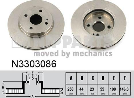 Nipparts N3303086 - Тормозной диск autospares.lv