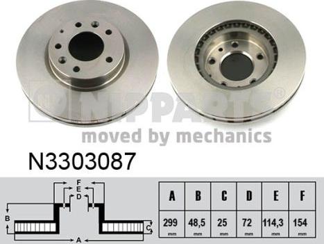 Nipparts N3303087 - Тормозной диск autospares.lv