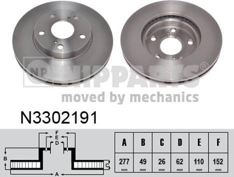 Nipparts N3302191 - Тормозной диск autospares.lv