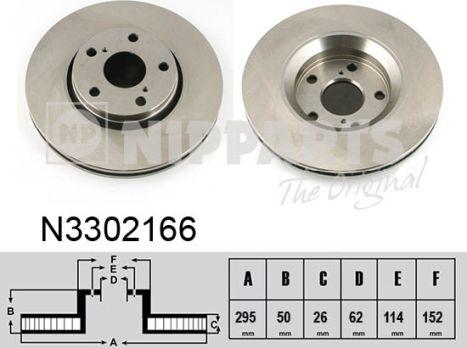 Nipparts N3302166 - Тормозной диск autospares.lv